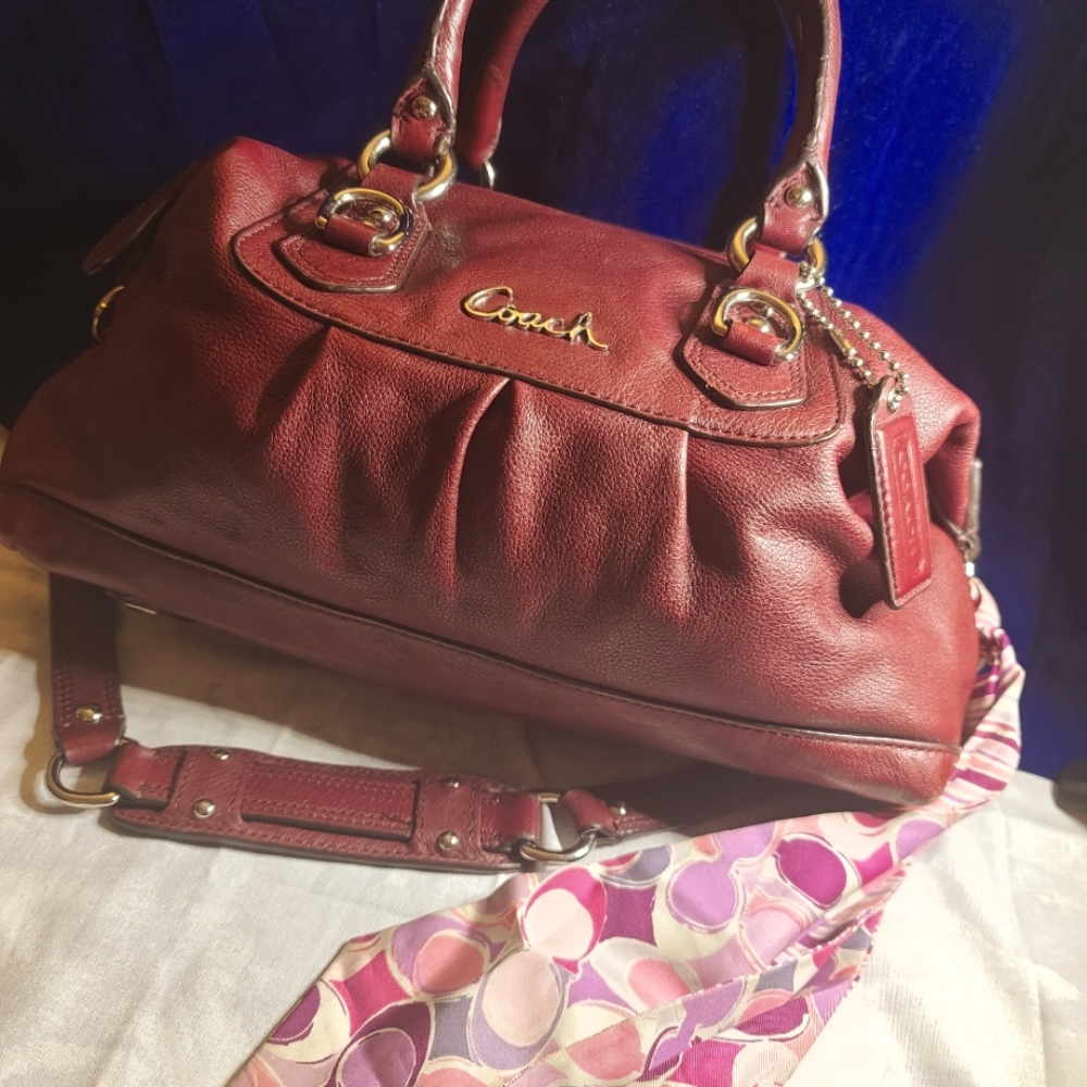 Ashley Plum Coach Satchel